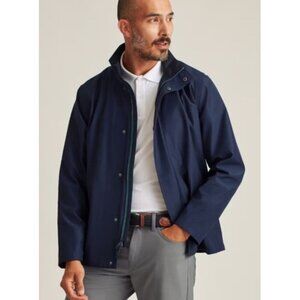 BONOBOS Full Zip Snap Element Jacket Sz L Navy Blue Pockets Cotton Nylon Stretch